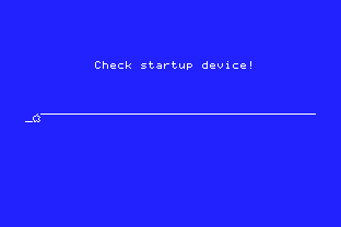 Apple IIgs "Check Startup Device!" screen.